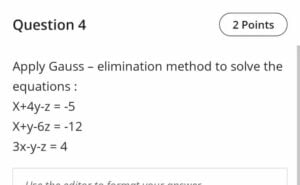 Gauss elimination