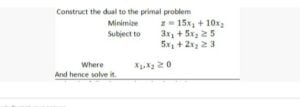 Solve dual to primal