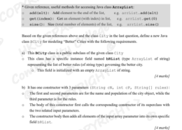 Given reference, useful methods for accessing Java class ArrayList: add (elt): Add element to the end of the list, e.g. …