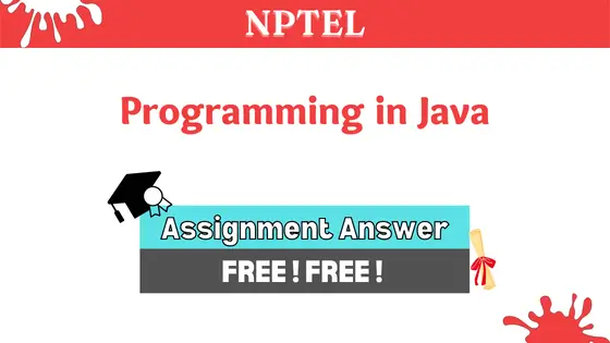 NPTEL banner to Programming in Java Assignment 