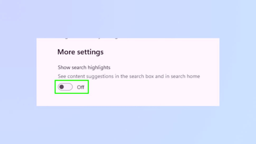 Enable search highlights window 11
